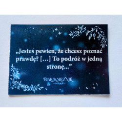 magnes z cytatem z powieści "Białoksiężnik. Powrót"